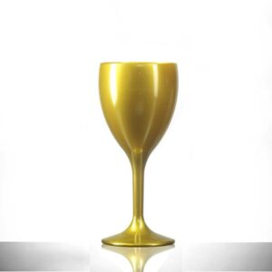 acrylic plastic gold wine glass for boats