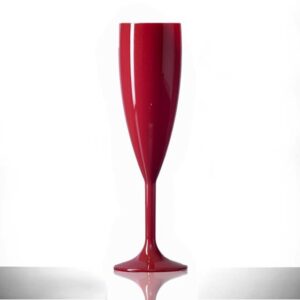 acrylic plastic red champagne flute glass for boats